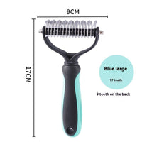 HKM-093587 Double-Sided Stainless Steel Pet Hair Unknotting Comb in Pink, Blue, and Gray – Small & Large Sizes Available