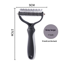 HKM-093587 Double-Sided Stainless Steel Pet Hair Unknotting Comb in Pink, Blue, and Gray – Small & Large Sizes Available