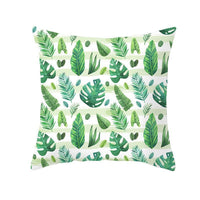 HKM-093715 Green Plush Plant Tassel Pillowcase - 45x45cm for Living Room, Bedroom, and More
