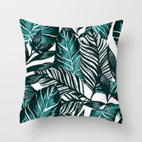 HKM-093715 Green Plush Plant Tassel Pillowcase - 45x45cm for Living Room, Bedroom, and More