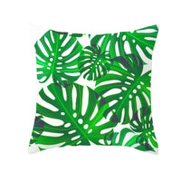 HKM-093715 Green Plush Plant Tassel Pillowcase - 45x45cm for Living Room, Bedroom, and More