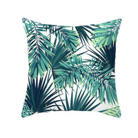 HKM-093715 Green Plush Plant Tassel Pillowcase - 45x45cm for Living Room, Bedroom, and More