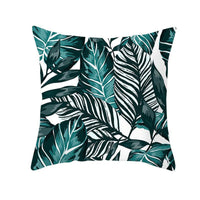 HKM-093715 Green Plush Plant Tassel Pillowcase - 45x45cm for Living Room, Bedroom, and More