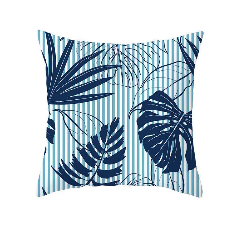 HKM-093715 Green Plush Plant Tassel Pillowcase - 45x45cm for Living Room, Bedroom, and More