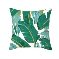 HKM-093715 Green Plush Plant Tassel Pillowcase - 45x45cm for Living Room, Bedroom, and More