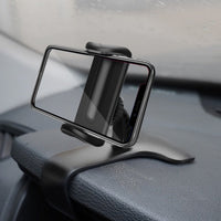 HKM-093715 Universal Adjustable Car Phone Stand - 360° Rotating Dashboard Mount with Tension Clip