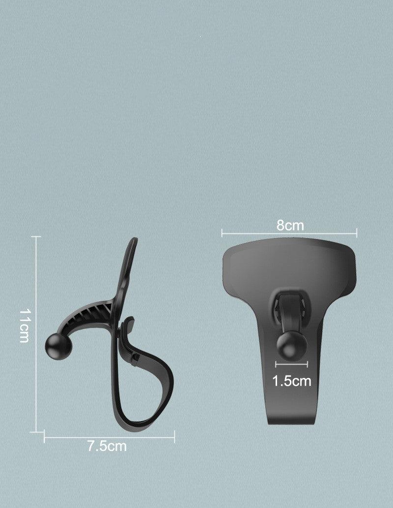 HKM-093715 Universal Adjustable Car Phone Stand - 360° Rotating Dashboard Mount with Tension Clip