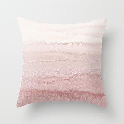 HKM-093779 Geometric Abstraction Cushion Cover - Peach Skin Fabric, 45x45cm