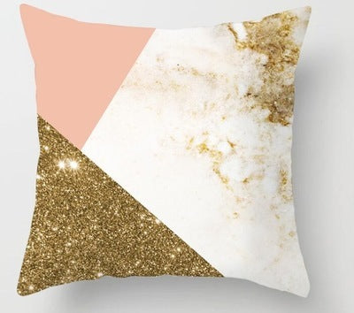 HKM-093779 Geometric Abstraction Cushion Cover - Peach Skin Fabric, 45x45cm