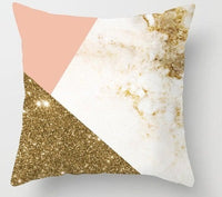 HKM-093779 Geometric Abstraction Cushion Cover - Peach Skin Fabric, 45x45cm
