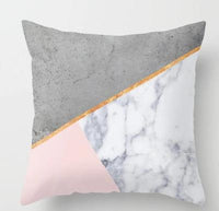 HKM-093779 Geometric Abstraction Cushion Cover - Peach Skin Fabric, 45x45cm