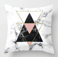 HKM-093779 Geometric Abstraction Cushion Cover - Peach Skin Fabric, 45x45cm