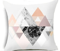 HKM-093779 Geometric Abstraction Cushion Cover - Peach Skin Fabric, 45x45cm