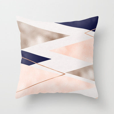 HKM-093779 Geometric Abstraction Cushion Cover - Peach Skin Fabric, 45x45cm