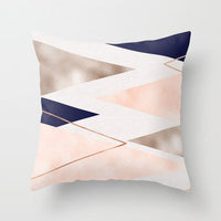 HKM-093779 Geometric Abstraction Cushion Cover - Peach Skin Fabric, 45x45cm