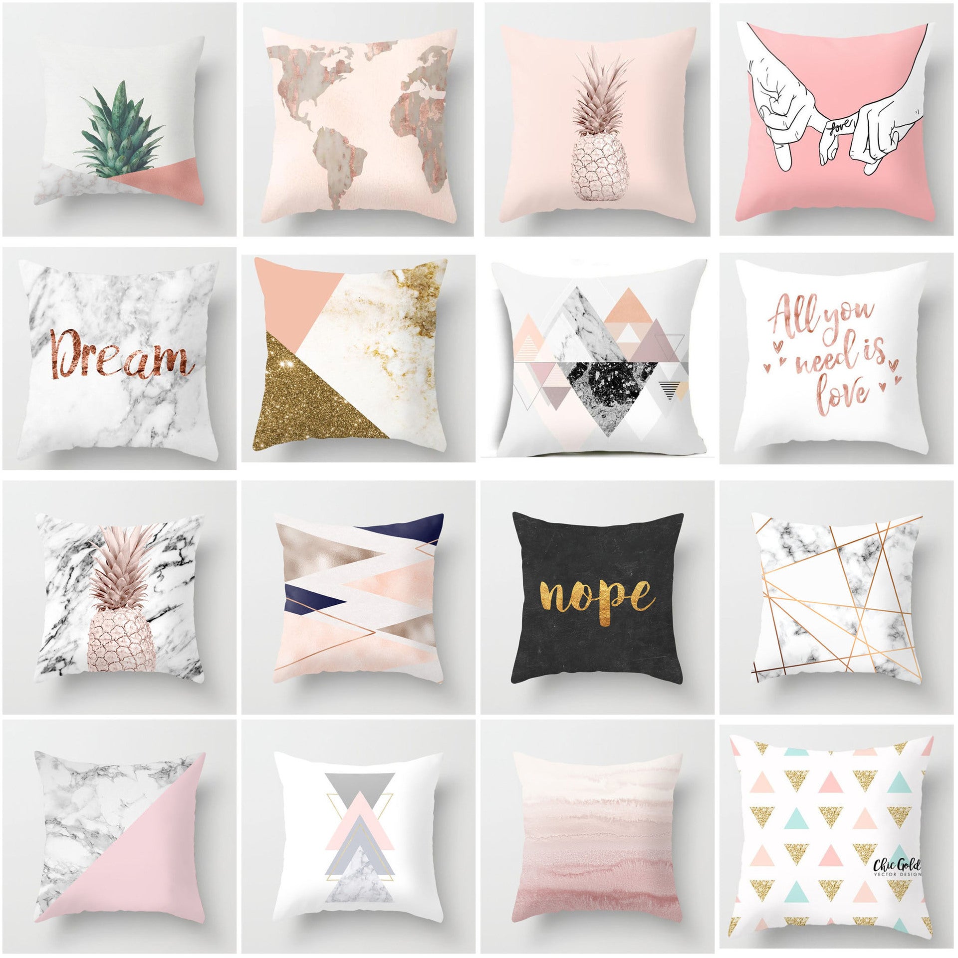 HKM-093779 Geometric Abstraction Cushion Cover - Peach Skin Fabric, 45x45cm