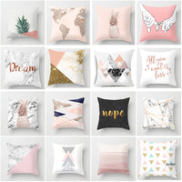 HKM-093779 Geometric Abstraction Cushion Cover - Peach Skin Fabric, 45x45cm