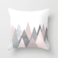 HKM-093779 Geometric Abstraction Cushion Cover - Peach Skin Fabric, 45x45cm