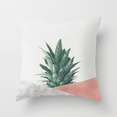 HKM-093779 Geometric Abstraction Cushion Cover - Peach Skin Fabric, 45x45cm
