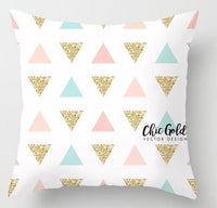 HKM-093779 Geometric Abstraction Cushion Cover - Peach Skin Fabric, 45x45cm