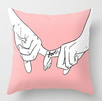 HKM-093779 Geometric Abstraction Cushion Cover - Peach Skin Fabric, 45x45cm