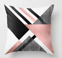 HKM-093779 Geometric Abstraction Cushion Cover - Peach Skin Fabric, 45x45cm