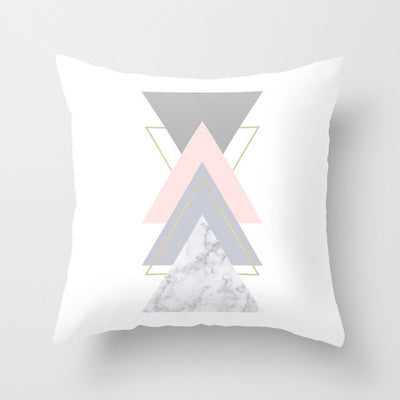 HKM-093779 Geometric Abstraction Cushion Cover - Peach Skin Fabric, 45x45cm