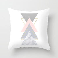 HKM-093779 Geometric Abstraction Cushion Cover - Peach Skin Fabric, 45x45cm