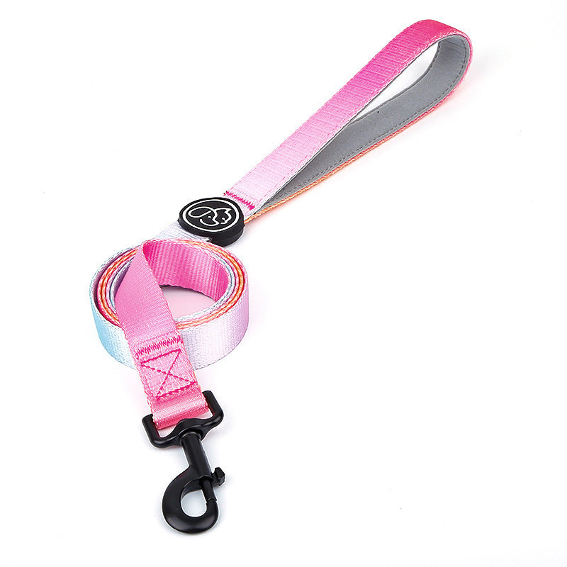 HKM-093843 I Shaped Chest Strap Dog Leash and Collar Set in Various Colors for Small to Large Breeds