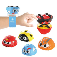 HKM-093907 3-in-1 Spinning Top Bracelet Toy with Mini Pull Back Car for Kids Ages 2-4