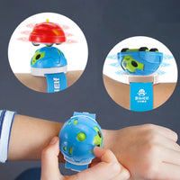 HKM-093907 3-in-1 Spinning Top Bracelet Toy with Mini Pull Back Car for Kids Ages 2-4