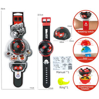 HKM-093907 3-in-1 Spinning Top Bracelet Toy with Mini Pull Back Car for Kids Ages 2-4