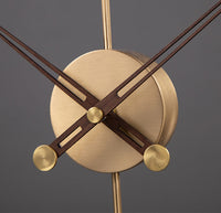 HKM-093971 Elegant Chinese Walnut and Copper Silent Clock - 14 Inch Decorative Wall Art for Living Room