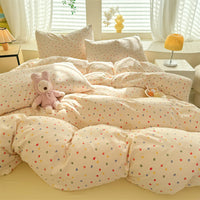 HKM-093971 Floral and Plant Print Washed Cotton 4-Piece Bedding Set - Multiple Sizes Available