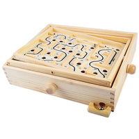 HKM-094227 Wooden Montessori Labyrinth Game for Kids - Educational Maze with Steel Ball, 2-4 Years