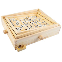 HKM-094227 Wooden Montessori Labyrinth Game for Kids - Educational Maze with Steel Ball, 2-4 Years