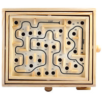 HKM-094227 Wooden Montessori Labyrinth Game for Kids - Educational Maze with Steel Ball, 2-4 Years