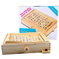 HKM-094227 Wooden Montessori Labyrinth Game for Kids - Educational Maze with Steel Ball, 2-4 Years