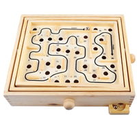 HKM-094227 Wooden Montessori Labyrinth Game for Kids - Educational Maze with Steel Ball, 2-4 Years