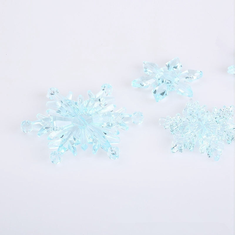 HKM-094419 10PCS Christmas Snowflake Ornaments - Acrylic DIY Bead Curtain Decor for Home