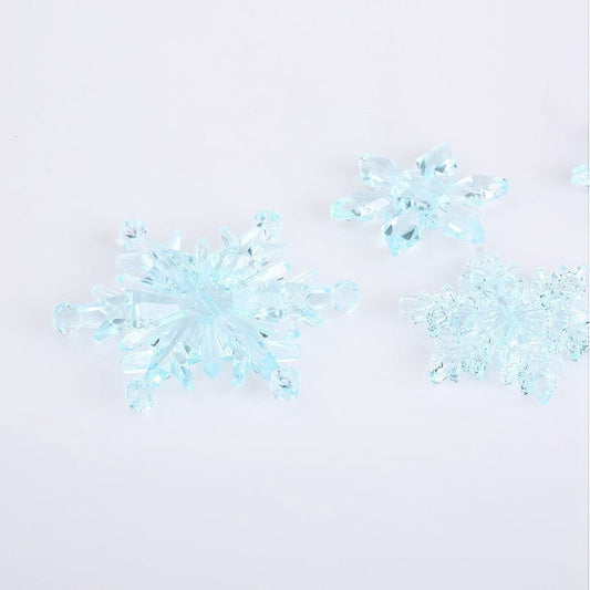 HKM-094419 10PCS Christmas Snowflake Ornaments - Acrylic DIY Bead Curtain Decor for Home