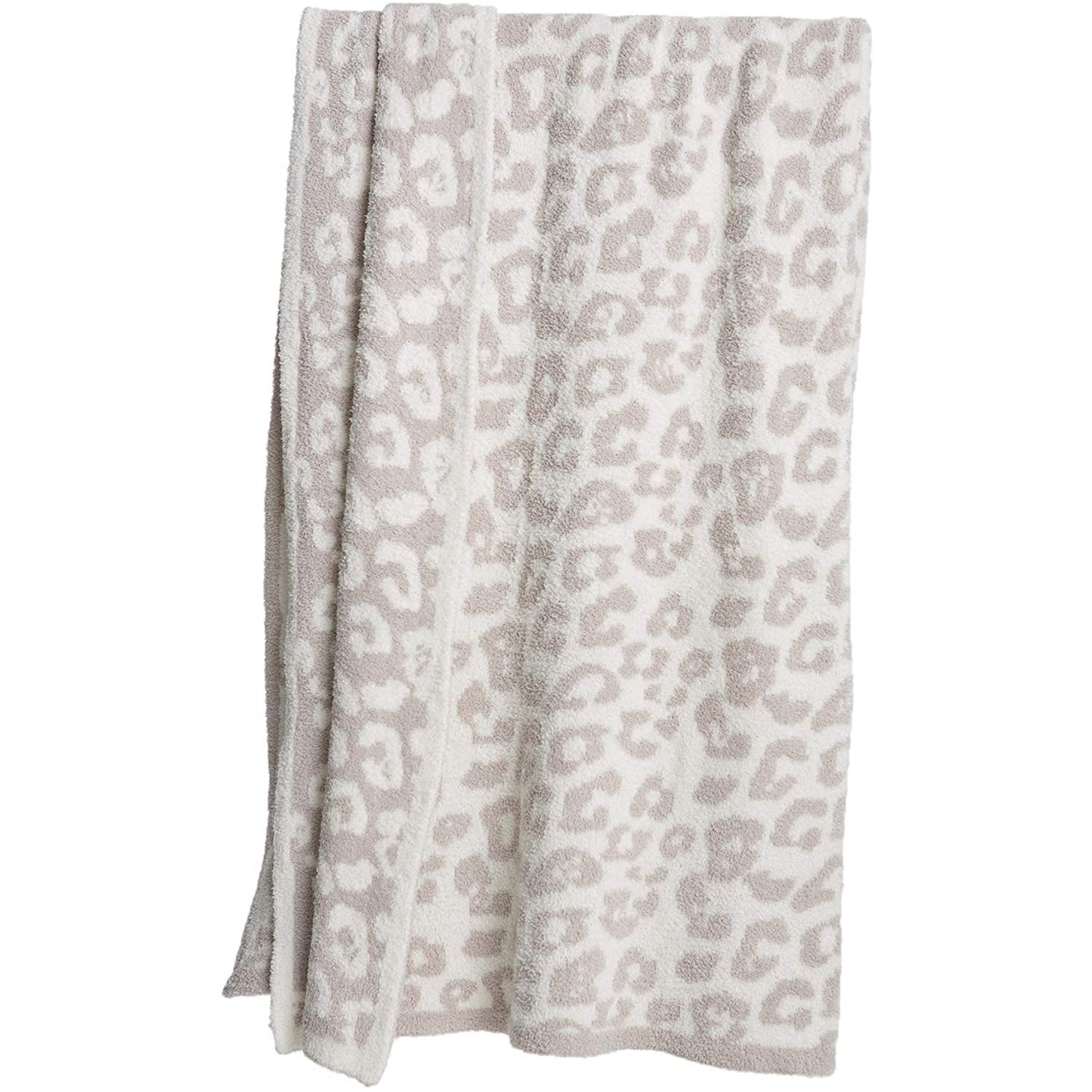 HKM-094483 Knitted Leopard Print Blanket in Soft Elastic Wool - 130 x 180 cm