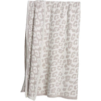 HKM-094483 Knitted Leopard Print Blanket in Soft Elastic Wool - 130 x 180 cm