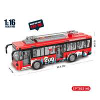 HKM-094611 1:16 Friction Bus Toy with Lights and Sounds for Kids Aged 5-7