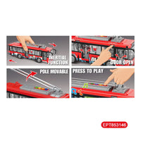 HKM-094611 1:16 Friction Bus Toy with Lights and Sounds for Kids Aged 5-7