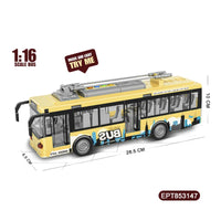 HKM-094611 1:16 Friction Bus Toy with Lights and Sounds for Kids Aged 5-7