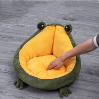 HKM-094611 Cozy Green and Yellow Semi-Enclosed Winter Pet Bed for Cats