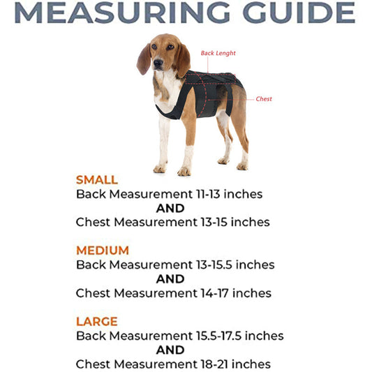 HKM-094675 Back Brace for Dogs with IVDD, Arthritis, and Surgical Recovery - Adjustable Support Harness