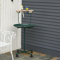 HKM-094739 48" Rolling T-Bracket Bird Activity Playground with Perch and Bowls