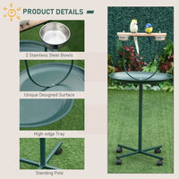 HKM-094739 48" Rolling T-Bracket Bird Activity Playground with Perch and Bowls